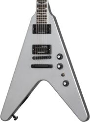 Guitarra electrica metalica Gibson Dave Mustaine Flying V EXP - Silver metallic