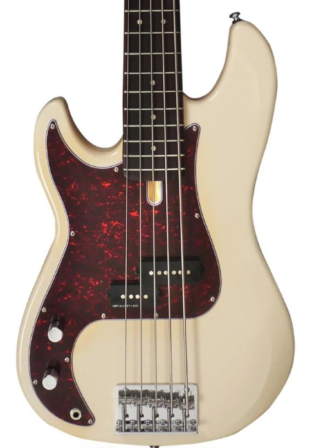 Bajo eléctrico de cuerpo sólido Sire Marcus Miller P5R 5ST LH - Vintage white