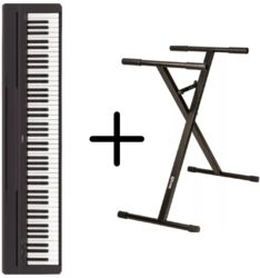 Piano digital portatil Yamaha P-45 black + Stand Premium - Black